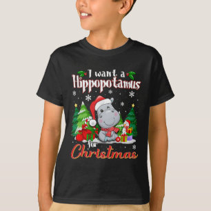 T-shirt Je Veux Un Hippopotame Pour Noël Funny Hippo Xm