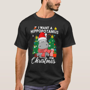 T-shirt Je Veux Un Hippopotame Pour Un Enfant Hippo Mignon