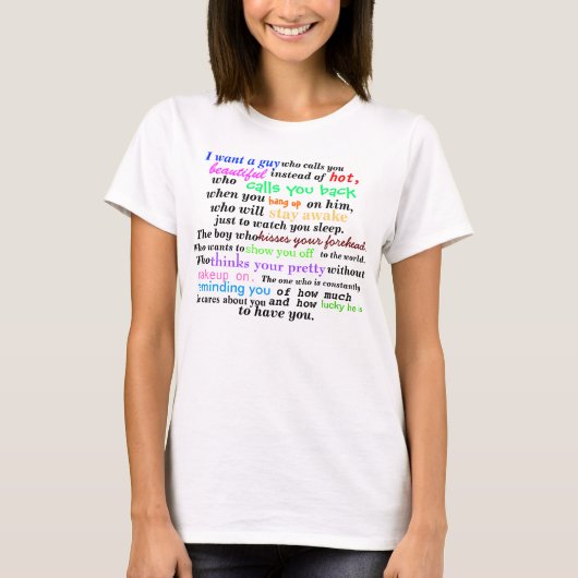 T-shirt Je veux un mec (Devant)