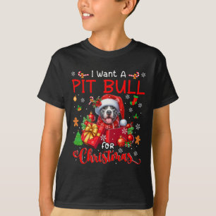 T-shirt Je Veux Un Pit Bull Pour Le Propriétaire De Noël P