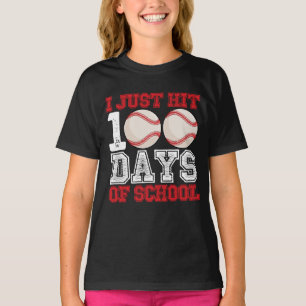 T-shirt Je viens de frapper 100 jours de baseball scolaire