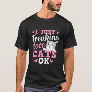 T-shirt Je viens de freaking Love Chats Animaux vétérinair