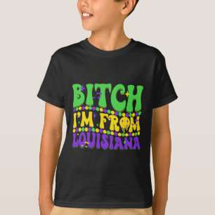 T-shirt Je viens de Louisiana Mardi Gras Fleur De Lis Fat