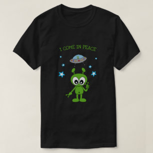 T-shirt Je viens en paix Alien vaisseau spatial Hommes