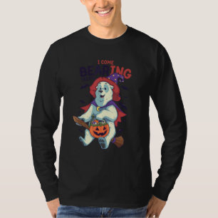 T-shirt Je Viens Porter Papa Joke Pun Bear Witch Halloween