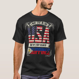 T-shirt Je Vis Peut-Être Aux Etats-Unis Mais Mon Histoire