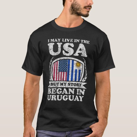 T-shirt Je Vis Peut-Être Aux États-Unis Mais Mon Histoire (Devant)