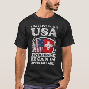 T-shirt Je Vis Peut-Être Aux États-Unis Mais Mon Histoire 