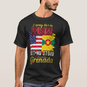 T-shirt Je Vis Peut-Être Aux Etats-Unis Mais Mon Histoire