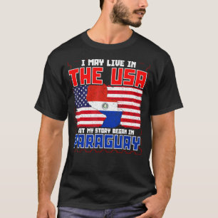 T-shirt Je Vis Peut-Être Aux Etats-Unis Mais Mon Histoire