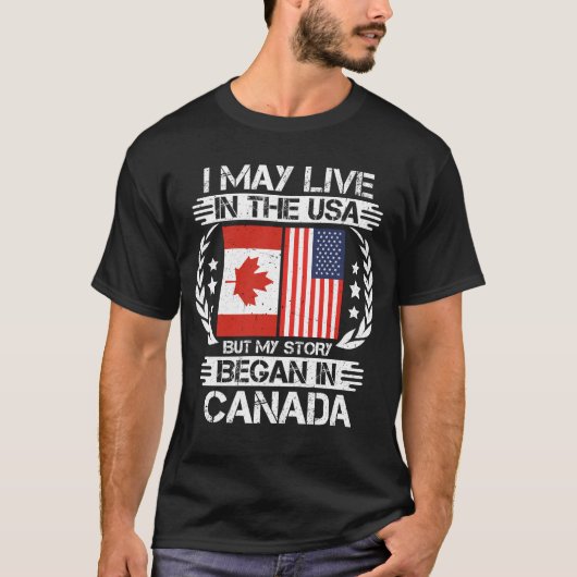 T-shirt Je Vis Peut-Être Aux États-Unis, Mais Mon Histoire (Devant)