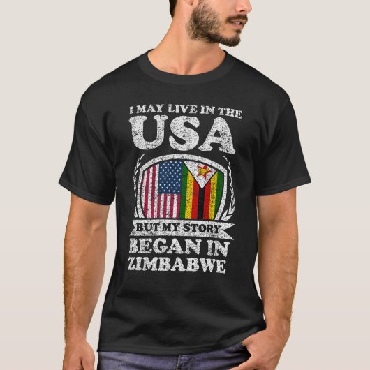 T-shirt Je Vis Peut-Être Aux États-Unis Mais Mon Histoire (Devant)