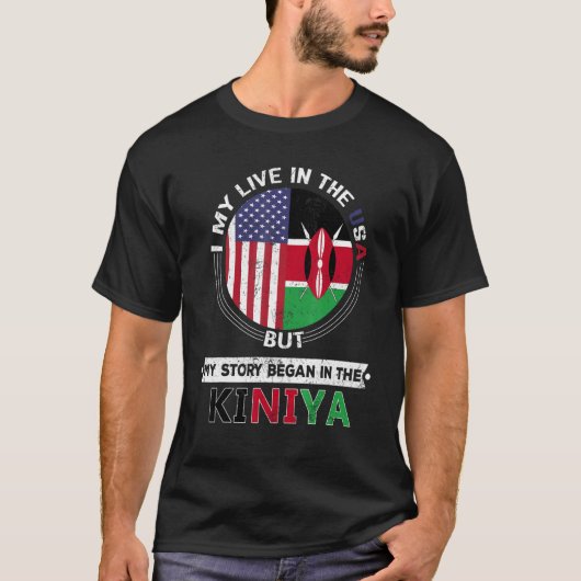 T-shirt Je Vis Peut-Être Aux États-Unis Mais Mon Histoire  (Devant)