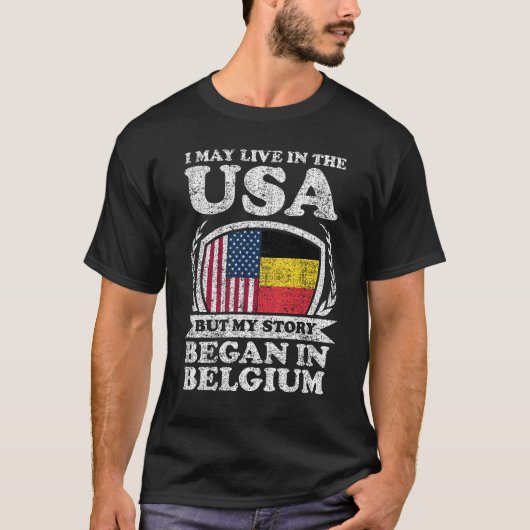 T-shirt Je Vis Peut-Être Aux États-Unis Mais Mon Histoire  (Devant)