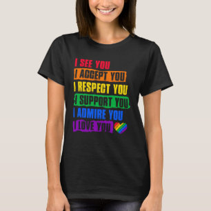T-shirt Je Vois Accepter Respect Support Admire Aimer You