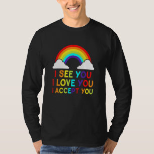 T-shirt Je Vois Je T'Aime Je T'Accepte - Lgbtq Ally Gay Pr