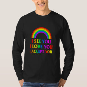 T-shirt Je Vois Je T'Aime Je T'Accepte - Lgbtq Ally Gay Pr