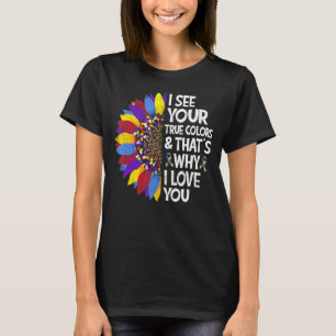 T-shirt Je vois vos vraies couleurs Puzzle World Autism Aw