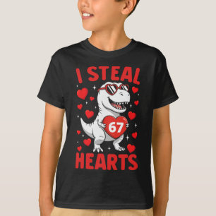 T-shirt Je vole 67 cœurs T Rex drôle Saint Valentin 67 Mem