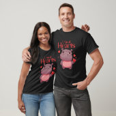 T-shirt Je vole Coeurs Pygmy Hippopotamus (Unisexe)