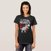 T-shirt Je vole Coeurs Rex Dinosaur Valentines Jour Toddle (Devant entier)