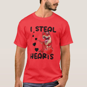 T-shirt Je Vole Coeurs Saint Valentin Rex Drôle Pour Les H