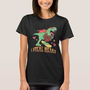 T-shirt Je vole Coeurs Trex Aime Mon Coeur Leopard Dinosau