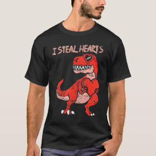 T-shirt Je vole Coeurs Trex Dinosaures Lunettes Saint-Vale
