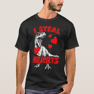 T-shirt Je vole Coeurs Valentines Jour Dinosaures Garçons