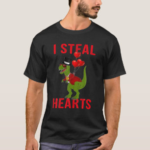 T-shirt Je vole Coeurs Valentines Jour Drôle Drôle Dinosau