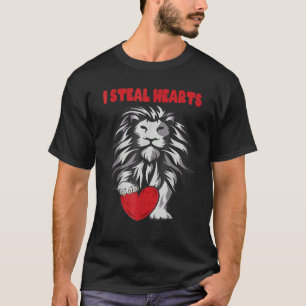 T-shirt Je vole Coeurs Valentines Jour Joli Lion Garçons F