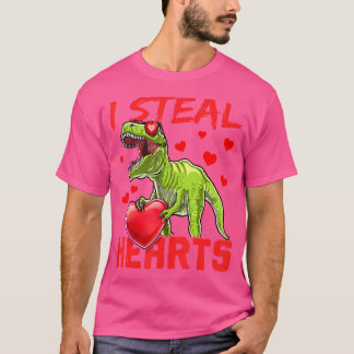 T-shirt Je vole Coeurs Valentines Jour T Rex Chemise Dinos