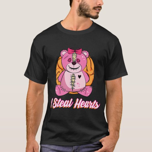 T-shirt Je vole Coeurs Valentines Jour Zombie Teddy (Devant)