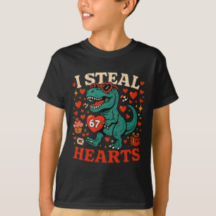 T-shirt Je vole des cœurs 67 T-rex de la Saint-Valentin dr
