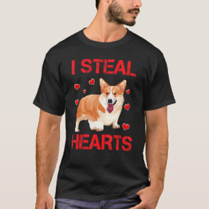 T-shirt Je vole des coeurs Corgi Saint-Valentin Pour Chien