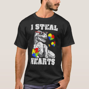 T-shirt Je vole des coeurs Dino Trex Tout-Petit Garçon Aut