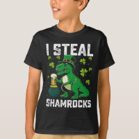 Je vole des trèfles T Rex dinosaure St Patrick's D