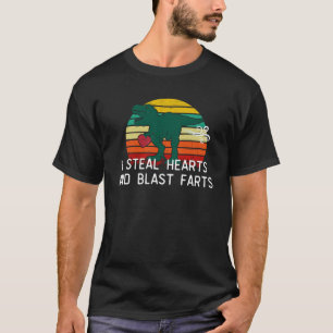 T-shirt Je vole les coeurs et explose les farts dinosaure