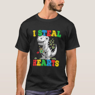 T-shirt Je Voler Coeurs Sensibilisation sur l'autisme Dino