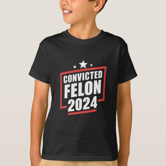 T-shirt Je vote Condamné Felon 2024 Trump (Devant)