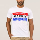 T-shirt Je vote Harris Président 2024 Patriotic Stripes (Devant)