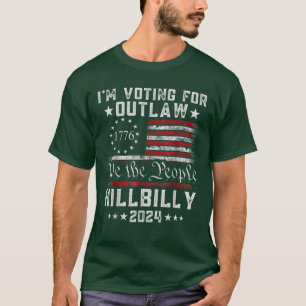 T-shirt Je vote pour le drapeau américain Hillbilly 2024
