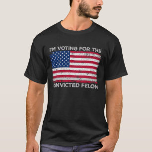 T-shirt Je Vote Pour Le Drapeau Rétro USA Du Condamné