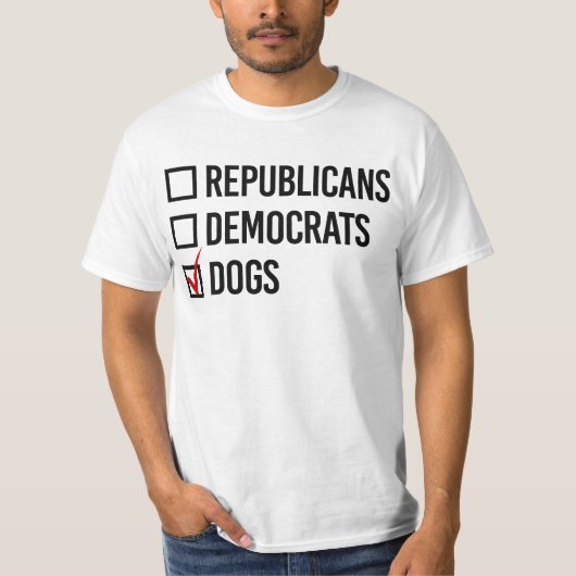 T-shirt Je vote pour les chiens (Devant)
