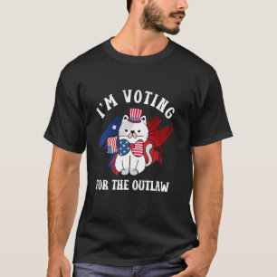 T-shirt Je vote pour l'Outlaw 2024 pour femmes Meowica C