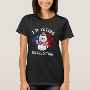 T-shirt Je vote pour l'Outlaw 2024 pour femmes Meowica C