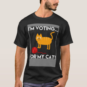 T-shirt Je vote pour mon chat personne politique de chats