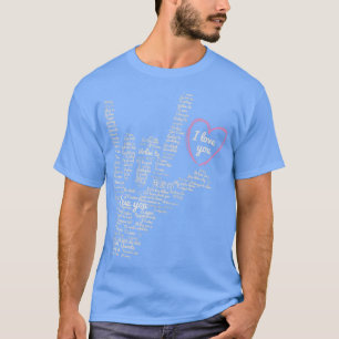 T-shirt Je vous aime ASL signer dans plusieurs langues gra
