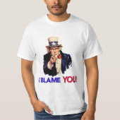 T-shirt Je vous blâme - Retro Oncle Sam (Devant)
