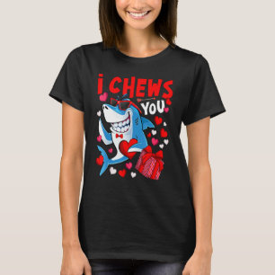 T-shirt Je vous Chews Heart Shark Valentine's Day Shark Bo